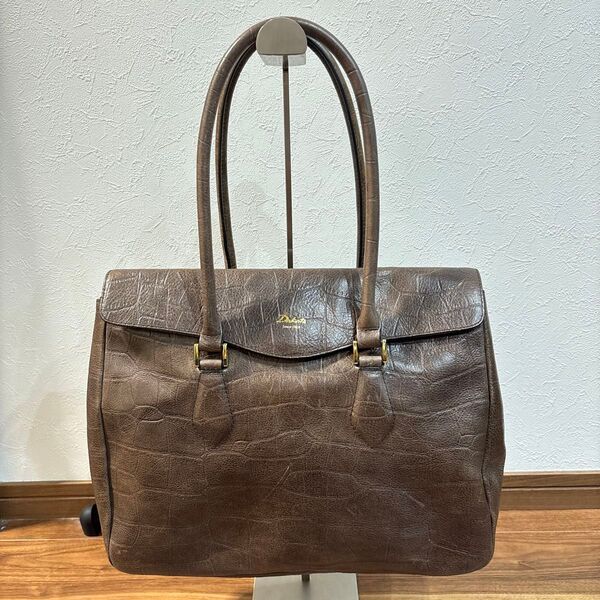 【美品】Dakota ダコタ レザー 本革製 トートバッグ クロコ型押し A4◎