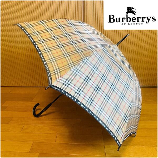 【美品・廃盤品】Burberrys バーバリー ノバチェック 長傘 アンブレラ オーロラ企画 雨傘