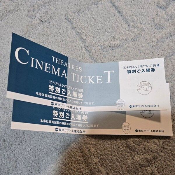 テアトルシネマグループ 特別入場券 映画 チケット 映画鑑賞券 2枚セット
