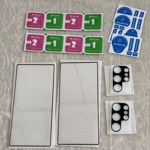 GalaxyS24Ultraフィルム 指紋認証 GalaxyS24Ultraガラスフィルム(2枚) + レンズフィルム(2枚)