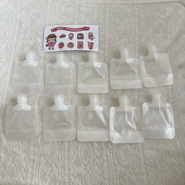 トラベルボトル トラベル液体個包装 30ml【10枚】コスメ小分け 詰め替えボトル 使い回しパウチ容器 小分け容器