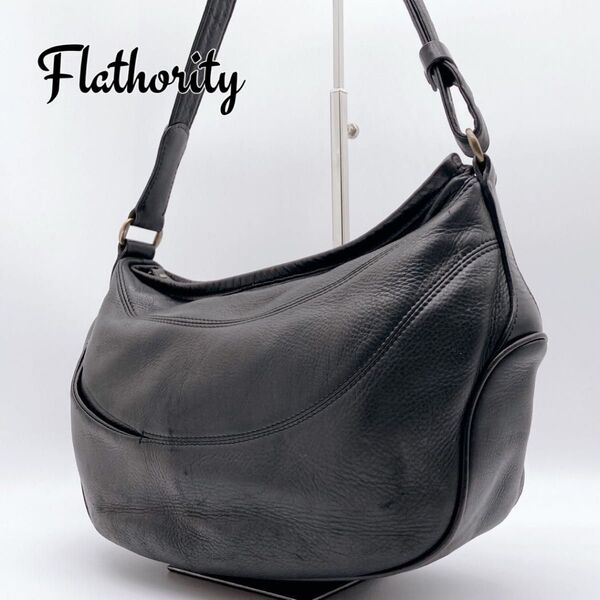 Flathority フラソリティ キャタピラー ショルダーバッグ ブラック レザー S カウレザー 牛革 2way 日本製