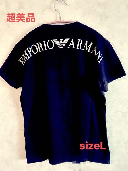 EMPORIO ARMANI日本製 Tシャツ ブラック ロゴバックプリント