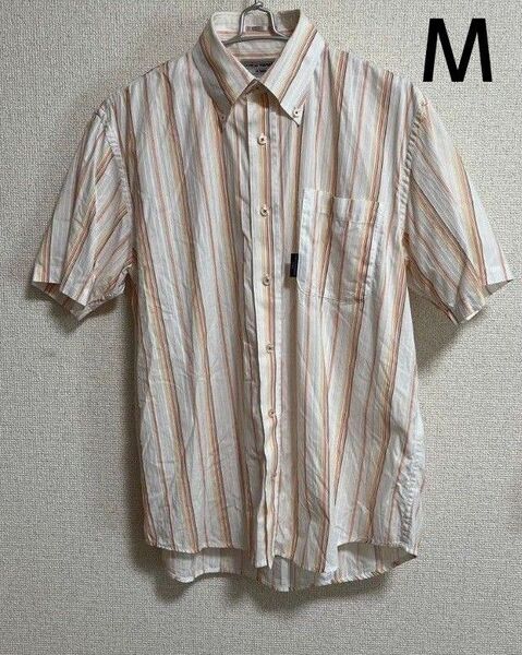 KANSAI YAMAMOTO HOMME 山本寛斎 ストライプ 半袖シャツ M メンズ 綿100%