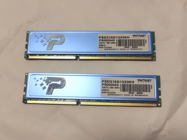 DDR3メモリ 2x8gb デスクトップ用 (PATRIOT)