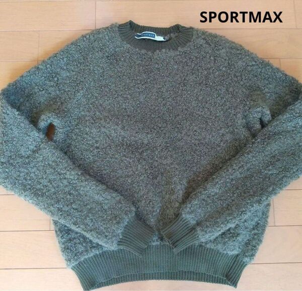 新品 SPORTMAX CODE スポーツマックス ニット MaxMara セーター カーキ マックスマーラ クルーネック