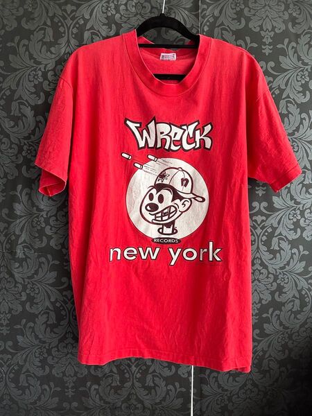 VINTAGE(ヴィンテージ) サイズ:XL 90S VINTAGE WRECK RECORDSレコードフロント 半袖T シャツ