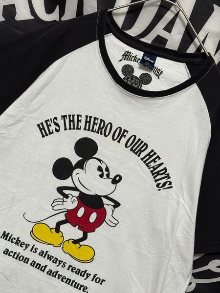 ★ディズニーMickey Mouse ラグランTシャツ Lサイズ
