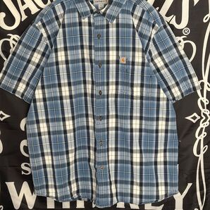 ★カーハートcarhartt チェック柄 半袖シャツ XL