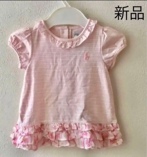 新品★ラルフローレン♪ 裾花柄3段フリルワンピ 3M60