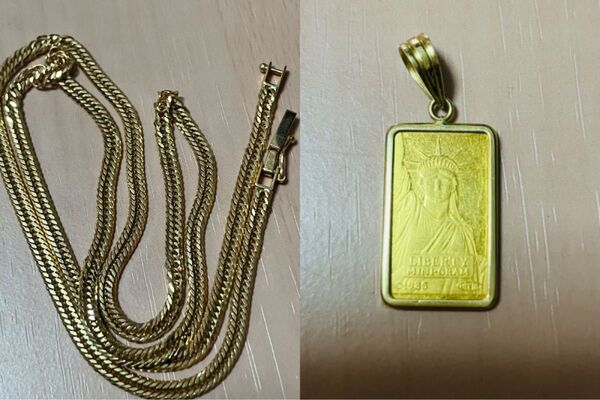 【喜平とインゴッドトップセット】【保証書あり】18k 喜平 12.8g 50cm トリプル 12面 インゴッド 2g ネックレス