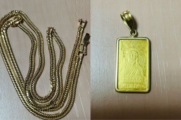 【喜平とインゴッドトップセット】【保証書あり】18k 喜平 12.8g 50cm トリプル 12面 インゴッド 2g ネックレス