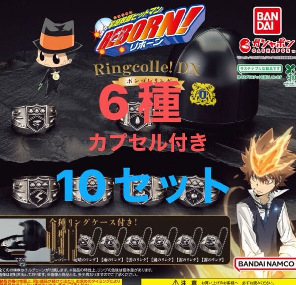 10セット 合計80個 カプセルのまま ダンボール梱包 6種 家庭教師ヒットマンREBORN ボンゴレリング ガチャ