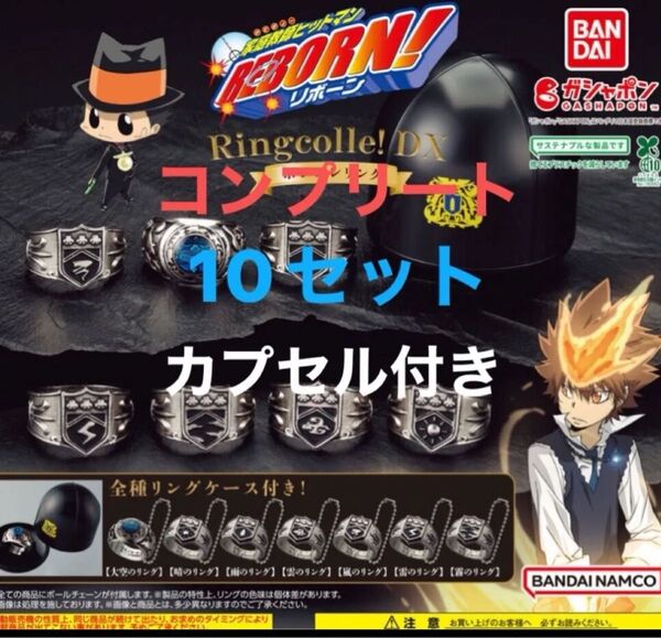 10セット 合計90個 カプセルのまま ダンボール梱包 コンプリート 家庭教師ヒットマンREBORN ボンゴレリング ガチャ