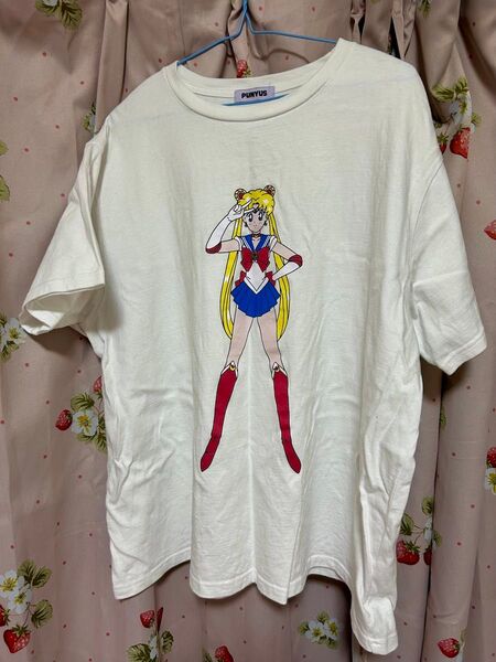 値下げ不可 PUNYUS 美少女戦士セーラームーン コラボ Tシャツ 古着 半袖 白 平成レトロ 大きいサイズ ホワイト