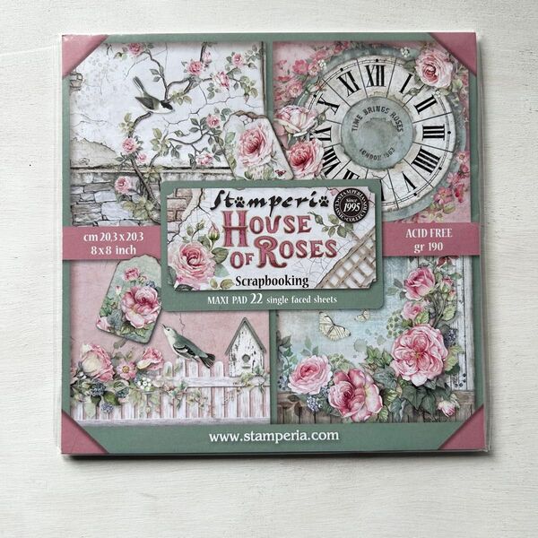 【新品】スタンペリア 8インチ22枚(House of Roses) ジャンクジャーナル コラージュ スクラップブッキング