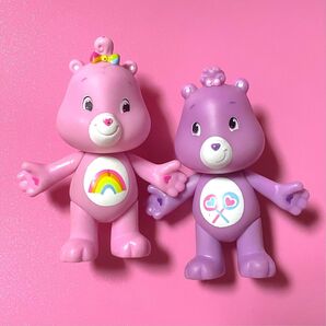 ケアベア フィギュア 人形 ピンク パープル レトロ ヴィンテージ セット