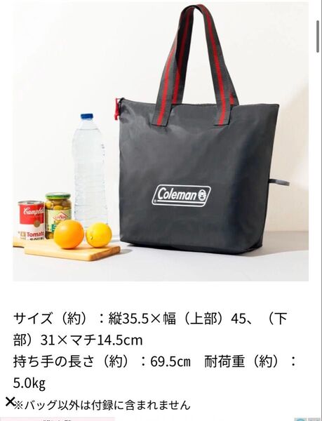 インレッド 2024年7月号付録 コールマン 撥水加工お出かけバッグ