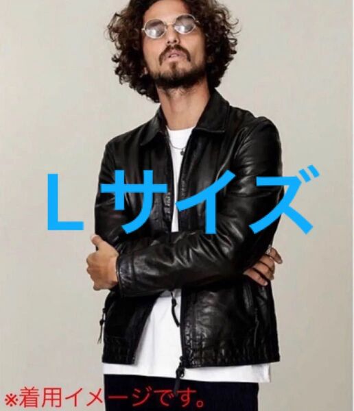◎人気Lサイズ【 NANO UNIVERSE 】羊革 シープレザー シングルライダースジャケット 黒 ★ 本革 ナノ・ユニバース