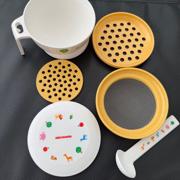 新品未使用 ベビーフードセット ミキハウス 離乳食調理器具セット 動物柄