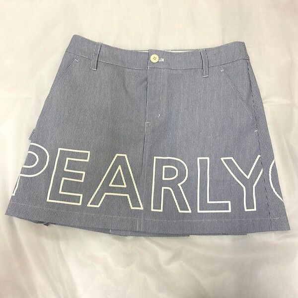 極美品 パーリーゲイツ PEARLY GATES ロゴ文字スカート M〜L