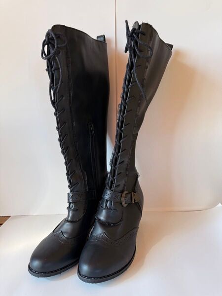 アクシーズファム レースアップロングブーツ Lサイズ 黒 axes femme