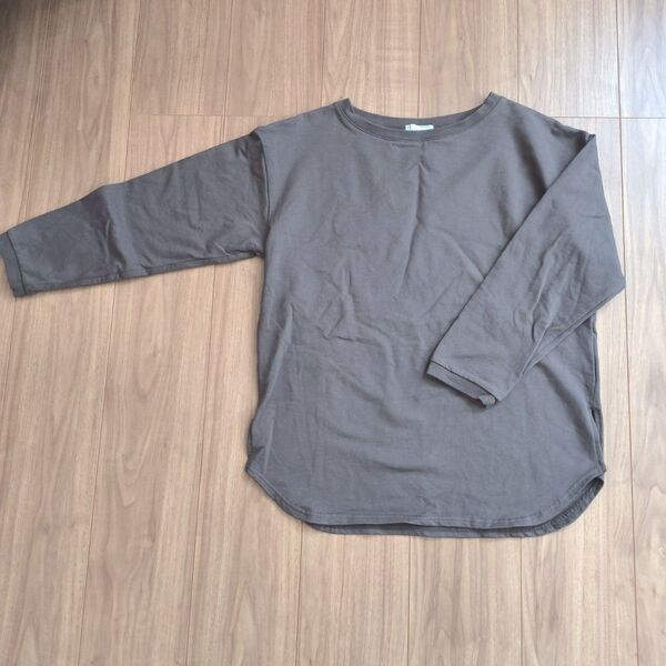 レディース トップス 長袖 Tシャツ 薄手 Мサイズ ブラウン カットソー ロンT