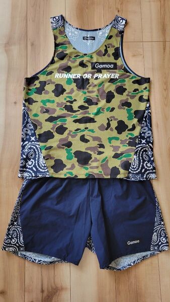 Gamoa ガモア シングレット パンツ ランニングウェア 上下セット バンダナ柄 KRP コイケスポーツ Mサイズ