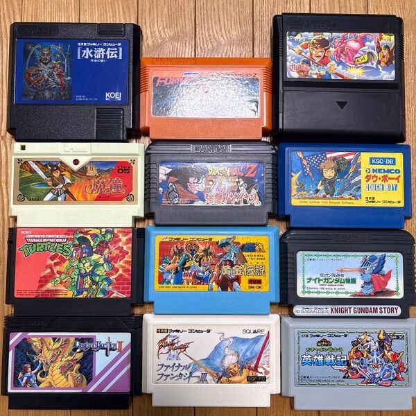 ファミコンソフト12本セット まとめ売り 端子部接点復活剤 除菌清掃済 全て作動確認済 FF3.ドラゴンボール、ドラゴンバスター2