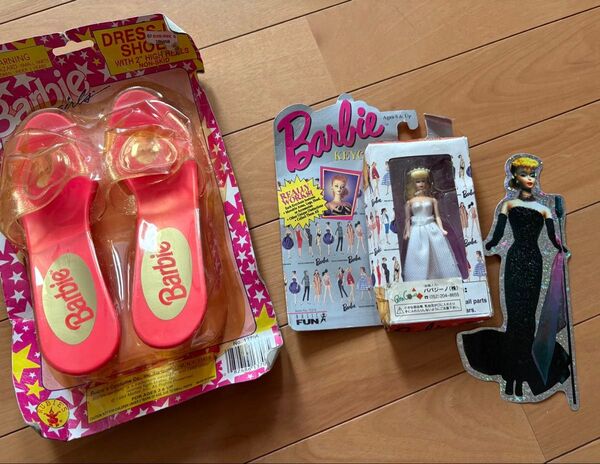 Barbie / バービー まとめ売り サンダル ミュール 靴 人形 キーホルダー ステッカー シール 3点セット まとめ