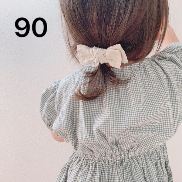 90size ※着画あり パフ袖ワンピース 半袖