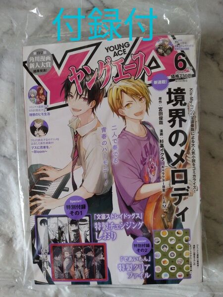 ヤングエース 2025年6月号 雑誌 付録付 であいもん クリアファイル 文豪ストレイドッグス しおり