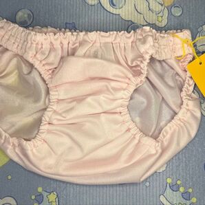 S161【La Pomme Mini】ラポームミニ 光沢フェリカ生地 ピンクのくしゅくしゅ極小スキャンティ インゴム Lサイズ