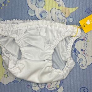 S173【La-Pomme mini】ラポームミニ 光沢フェリカ生地 ホワイトのくしゅくしゅ極小スキャンティ インゴム M