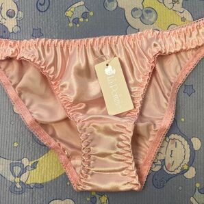 S168【La-Pome】ラポーム 光沢フェリカ生地のビキニショーツ ピンク 新品 未使用 Mサイズ ポリエステル100%