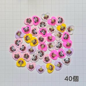 ネイルパーツ ヒスミニ ラメハート 40個ネイルパーツ