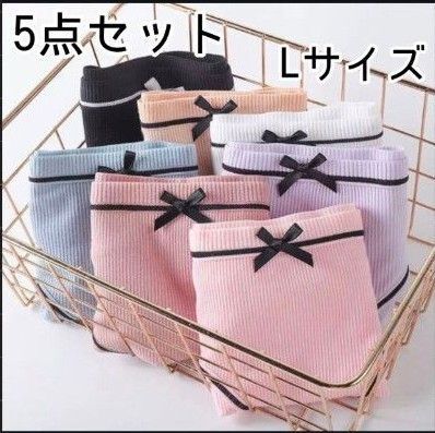 ショーツセット レディース 下着 リボン パンツ パステルカラー