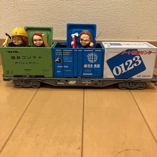 【恐怖?】CHUCKY(チャッキー3形態)ビッグサイズフィギュア チャッキー軍団コンテナ列車で出発進行!