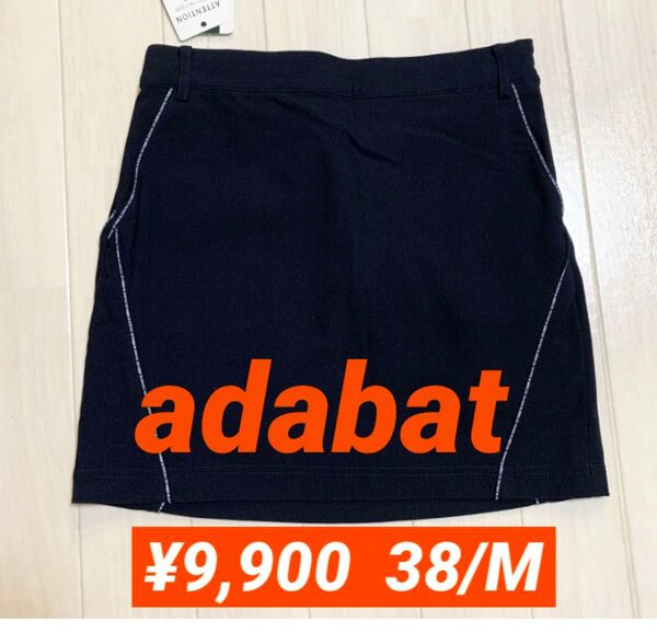 新品■9,900円【アダバット】レディース スカート M/9号 ゴルフウェア ネイビー インナーパンツ付