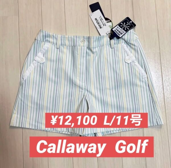 新品■12,100円【キャロウェイゴルフ】レディース ショートパンツ L/11号 大きいサイズ ゴルフウェア