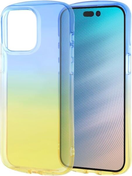 【訳あり・未使用品】iPhone15 ProMax 耐衝撃 TPUソフトケース グラデーション GREA / ブルー/イエロー