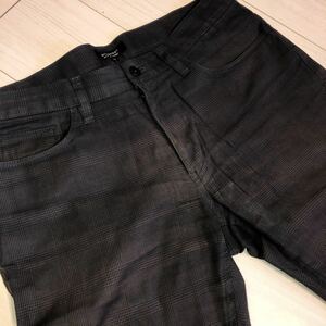 バーバリーブラックレーベル(BURBERRY BLACK LABEL)チェックパンツブラウンウエスト76ボトムスBMS09-717-08