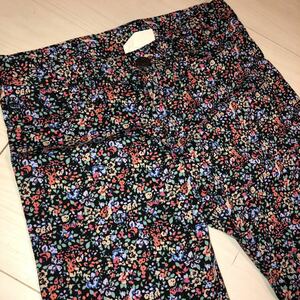 LOWRYS FARM( Lowrys Farm ) floral print stretch slim pants leggings pants black lf051280ts flower strut pants 