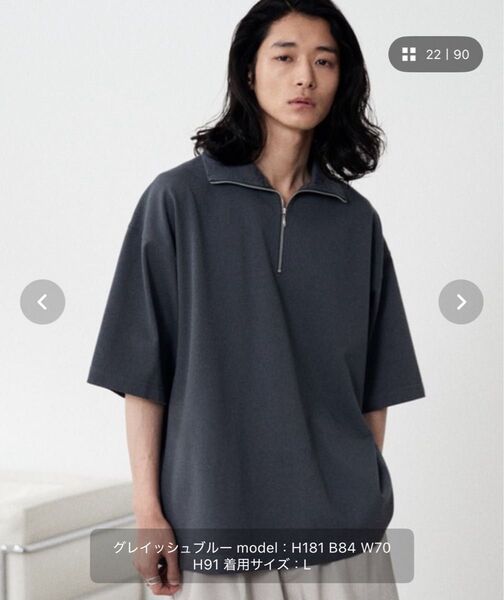 WYM LIDNM ハーフジップ 半袖Tシャツ Tシャツ