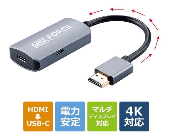 MSL FORCE HDMI to USB C Type-C変換アダプタ type-c 変換 タイプc