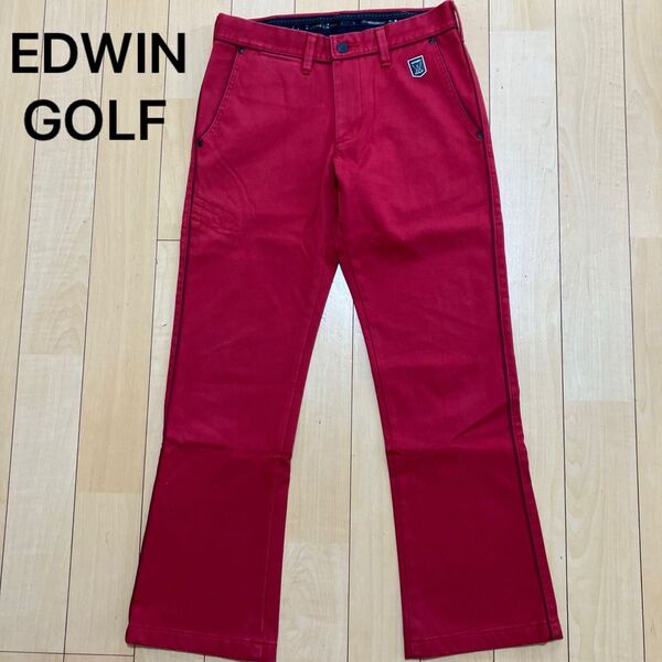 EDWIN GOLF エドウィンゴルフ パンツ メンズ レッド Sサイズ