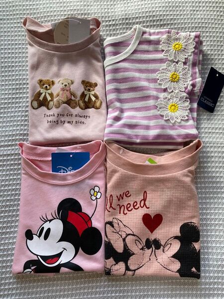西松屋 未使用 Tシャツ 4枚 まとめ売り 100サイズ 95サイズ 80サイズ ミッキー ミニー クマ ディズニー disney