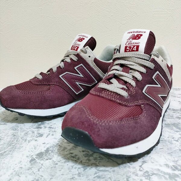 new balance ML574EVM バーガンディ ボルドー 23.5cm