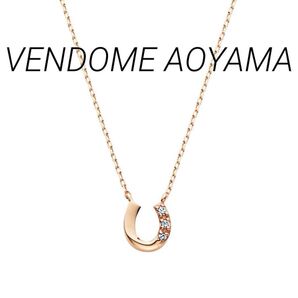 ■現行品■【VENDOME AOYAMA】K10PGホースシューダイヤネックレス