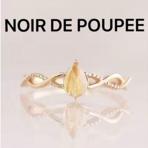 ■限行品■【NOIR DE POUPEE】K10ルチルクォーツ クロスリング